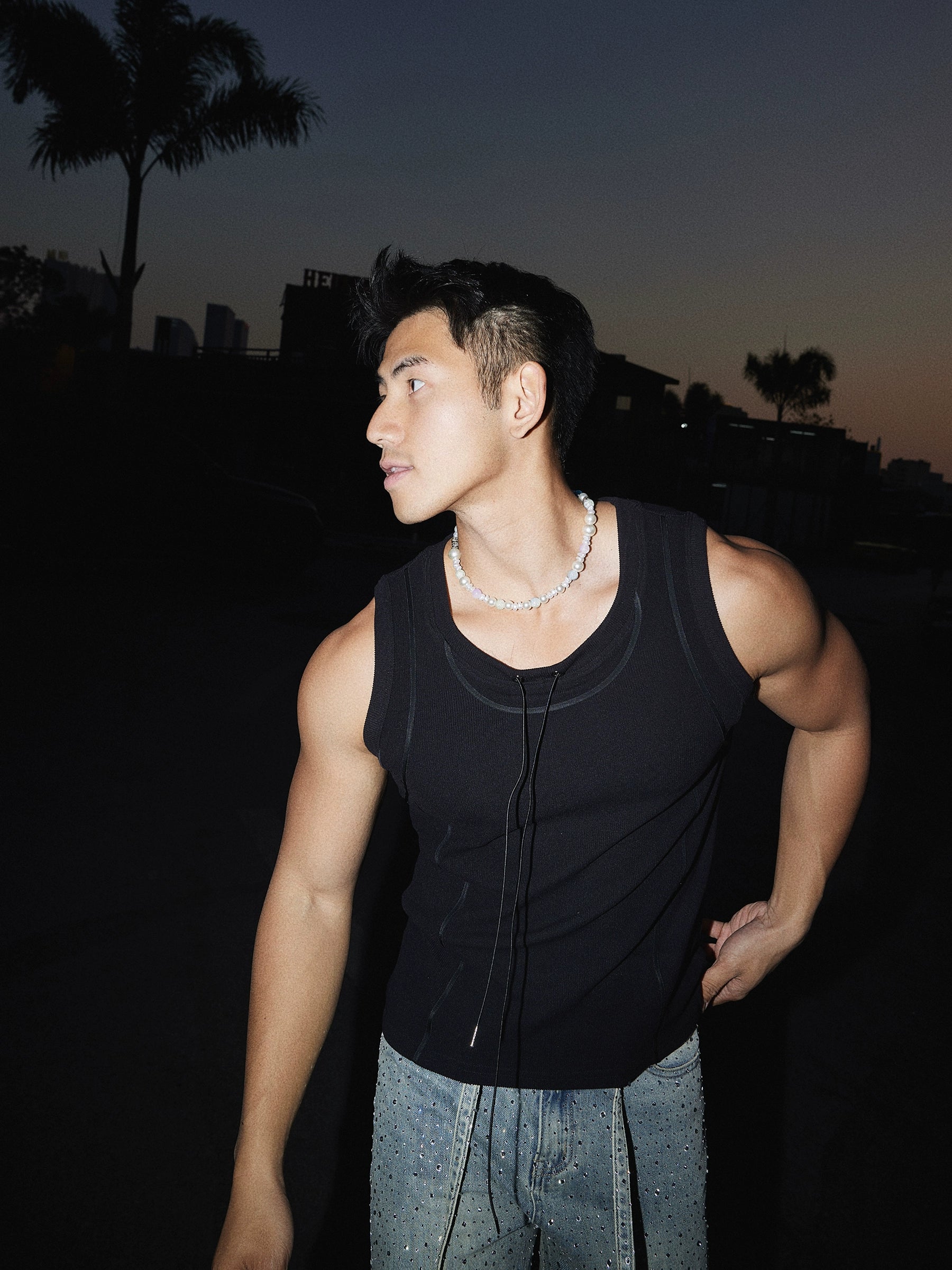 Drawstring Muscle Tank Top
