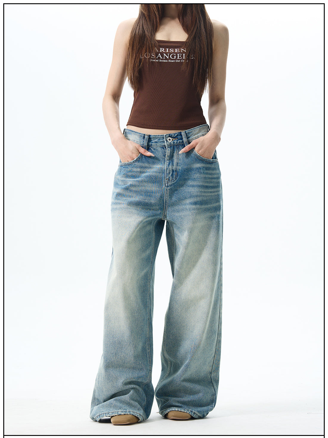 Light Wash Wide Leg Skater Jeans