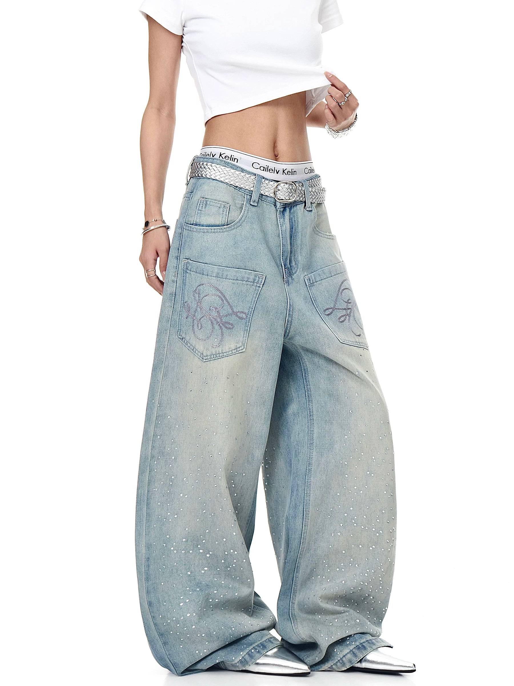 Crystal Script Starfall Wide Jeans