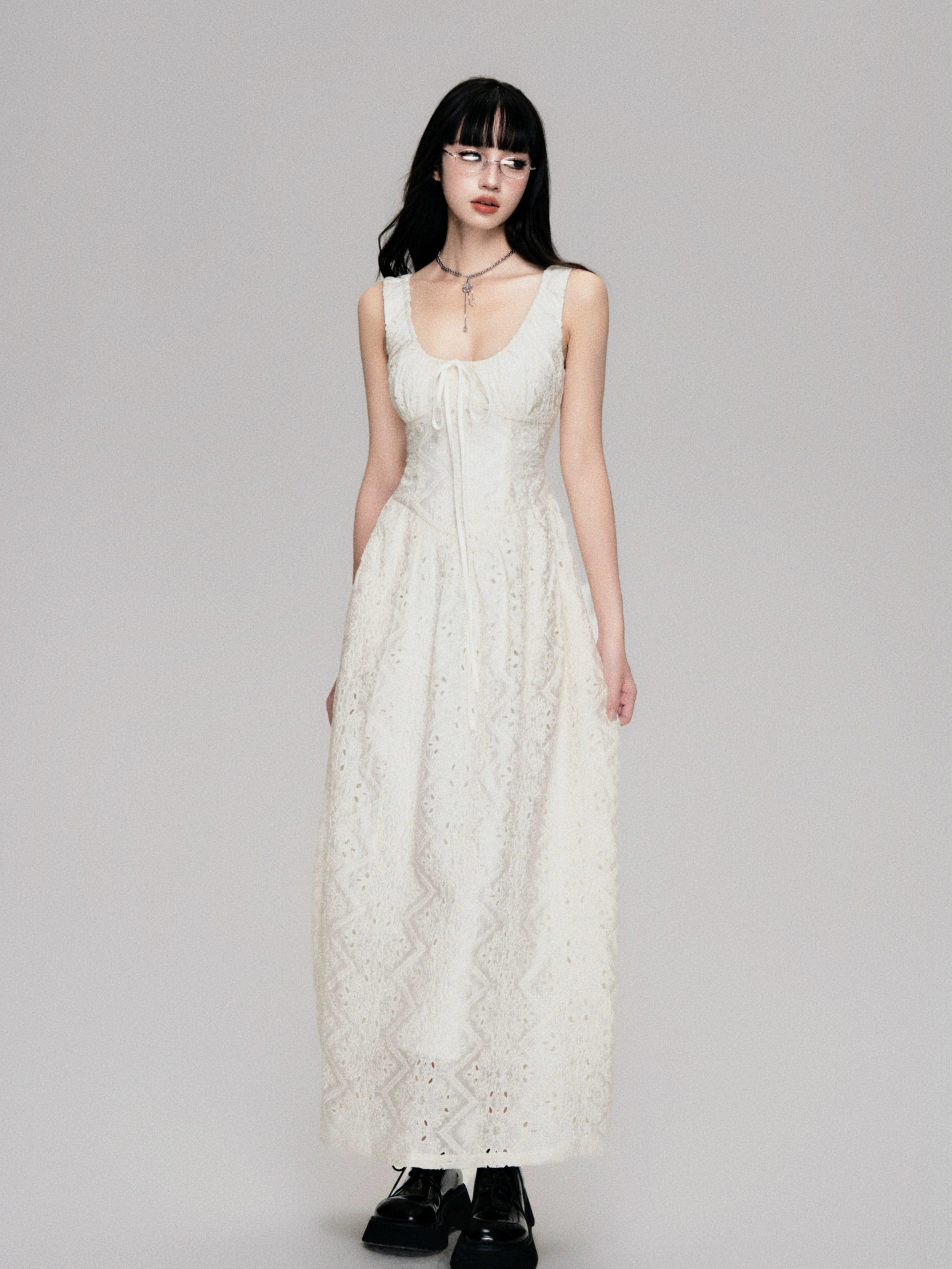 Luluswings Lace Enchantment Maxi Kleid - Frauen romantische Spitzenkleid in voller Länge in voller Länge