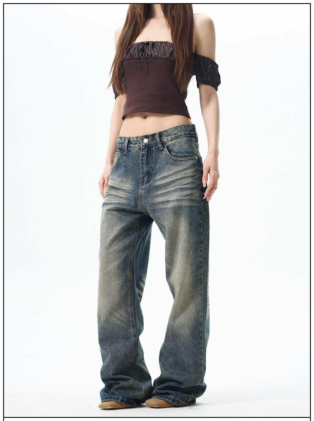 Vintage Wash Baggy Jeans