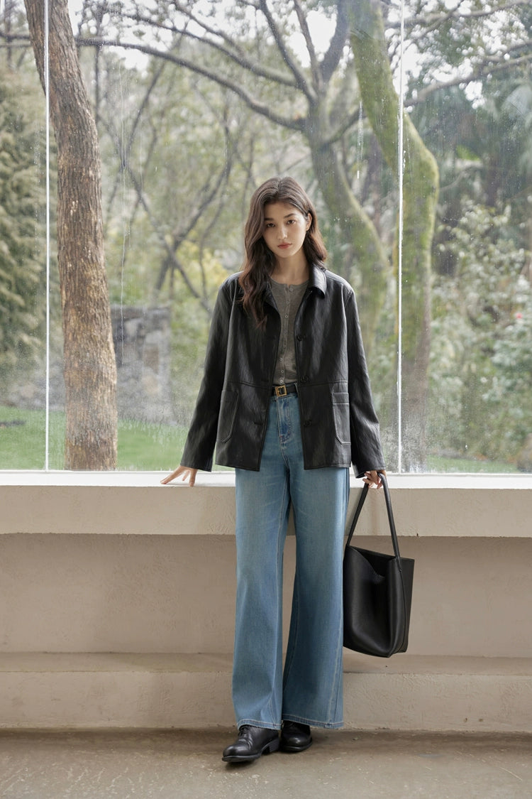 Vintage Short Leather Jacket