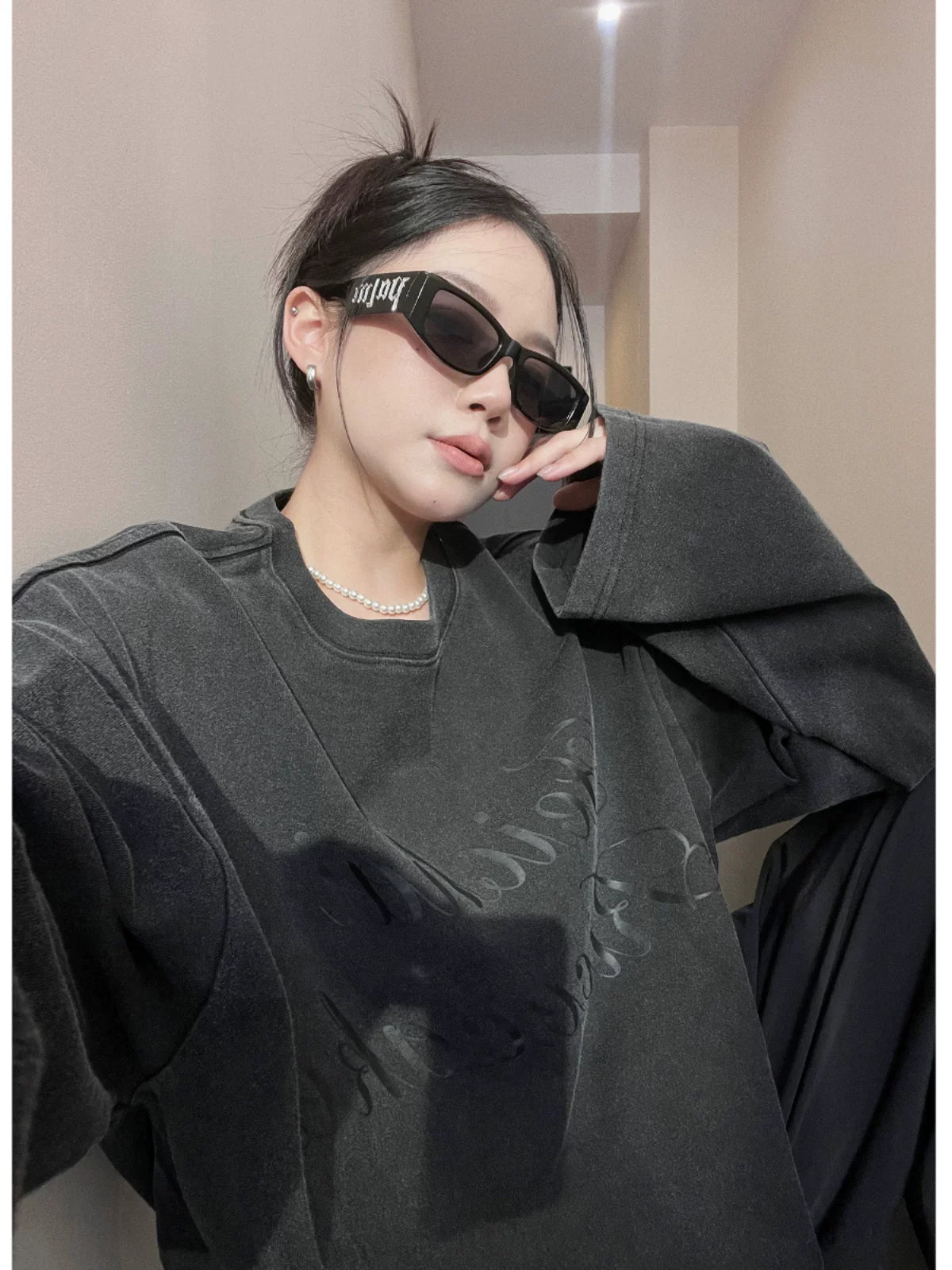 Midnight Script Fleece Crewneck Sweater