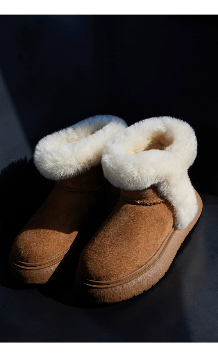 Fuzzy Shearling Ankle Winter Boot