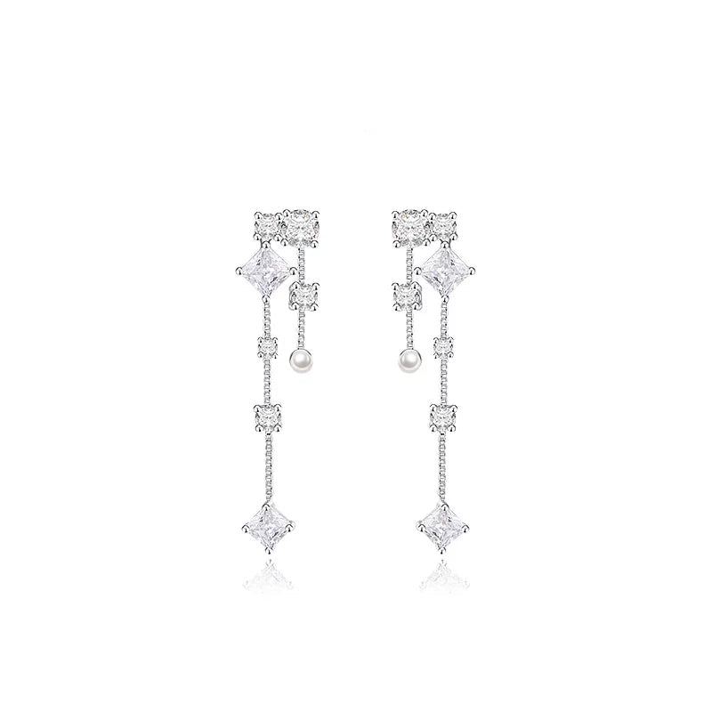 Neon Crystal Tassel Earrings - Default Title