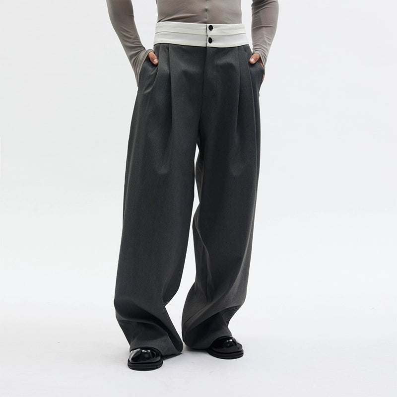 IvoryBand High-Rise Pleat Trousers