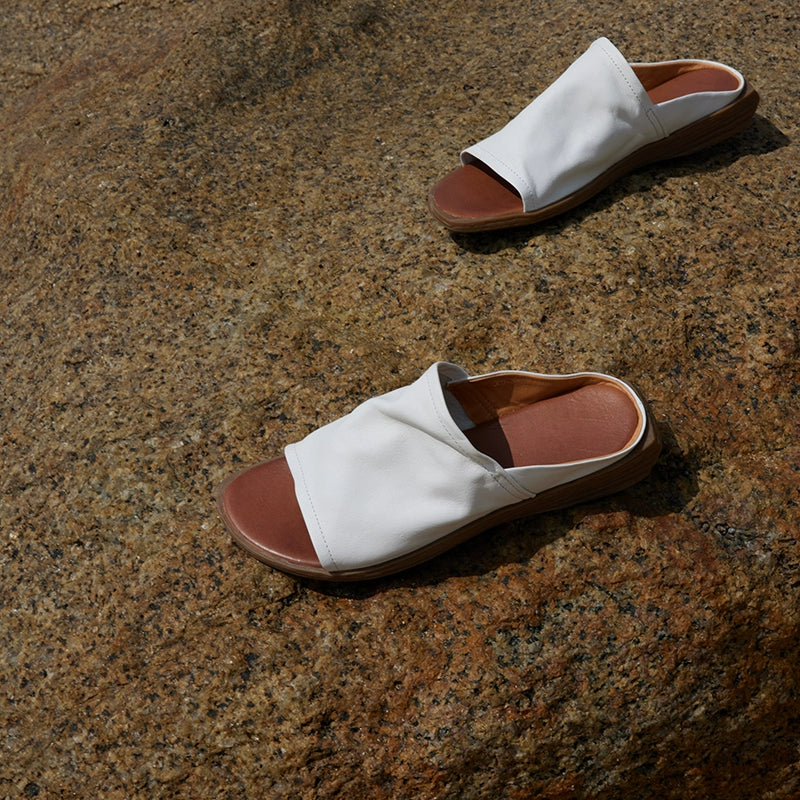 Square-Toe Slide Sandals