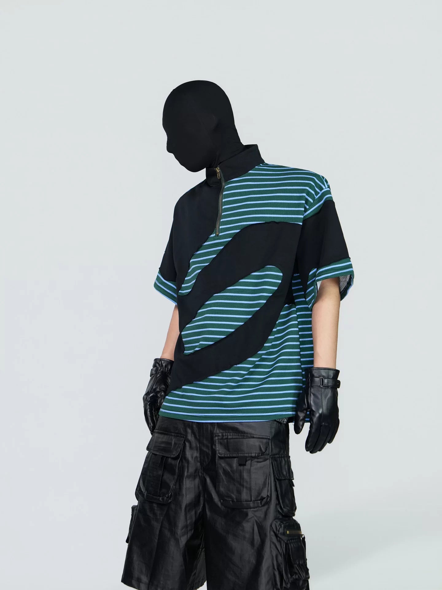 Tidal Vector Half-Zip Striped Tech Tee