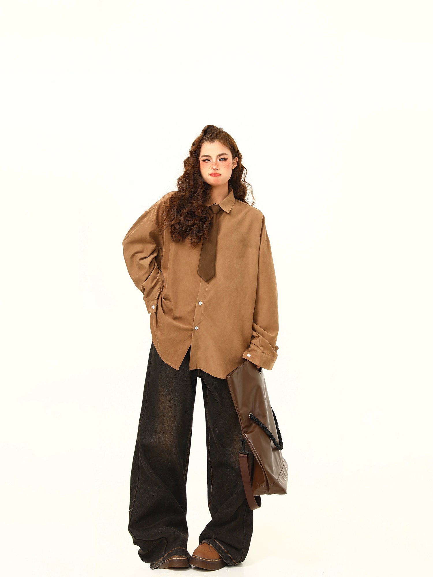 Oversized Shirt with Matching Tie