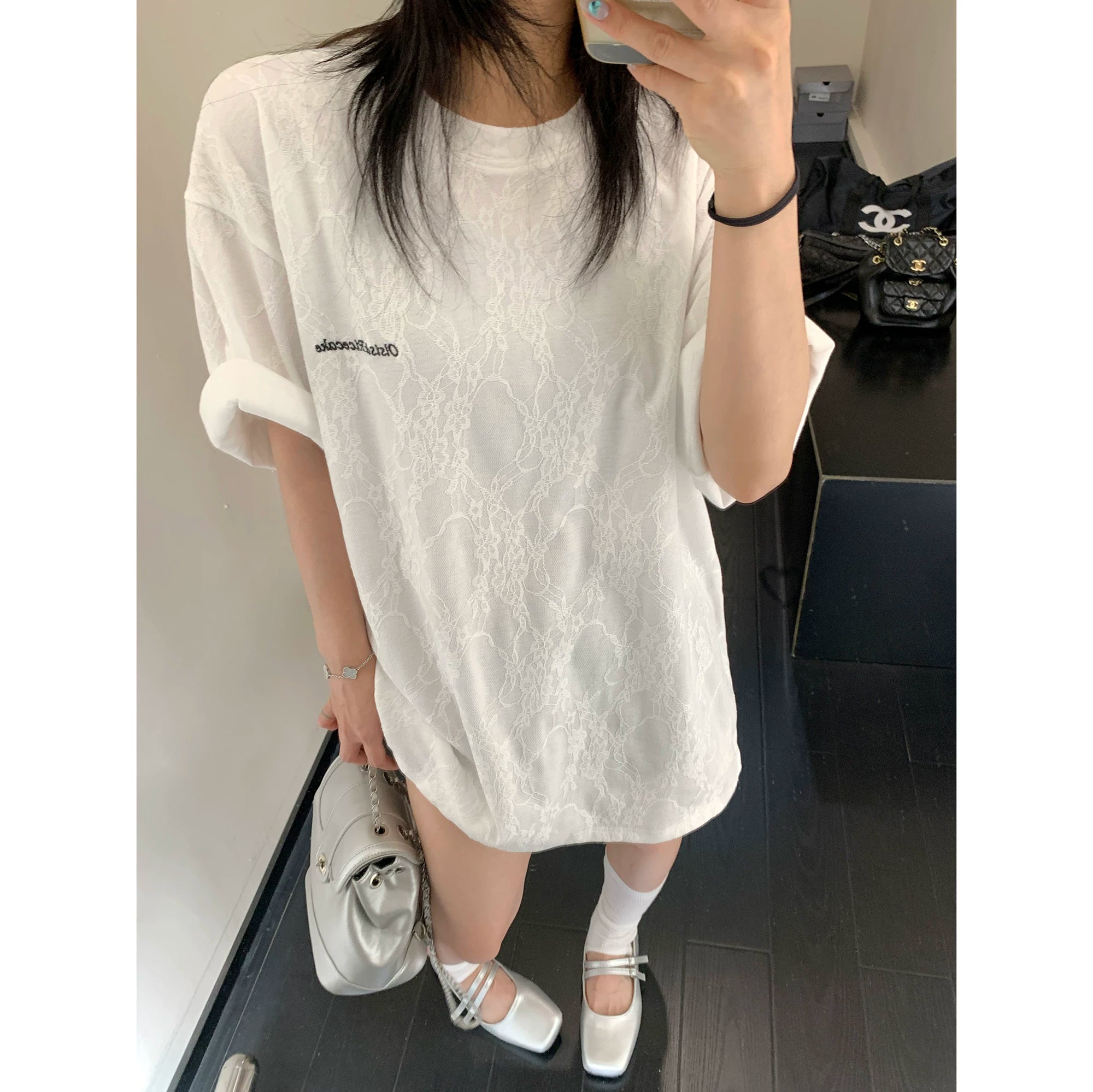 Frosted Vein Marble Oversize Tee