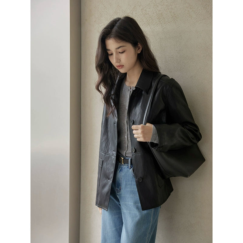 Vintage Short Leather Jacket