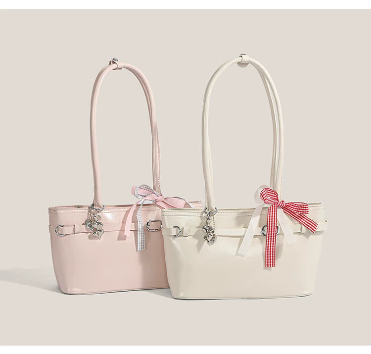 Cherry Picnic Ribbon Baguette Bag