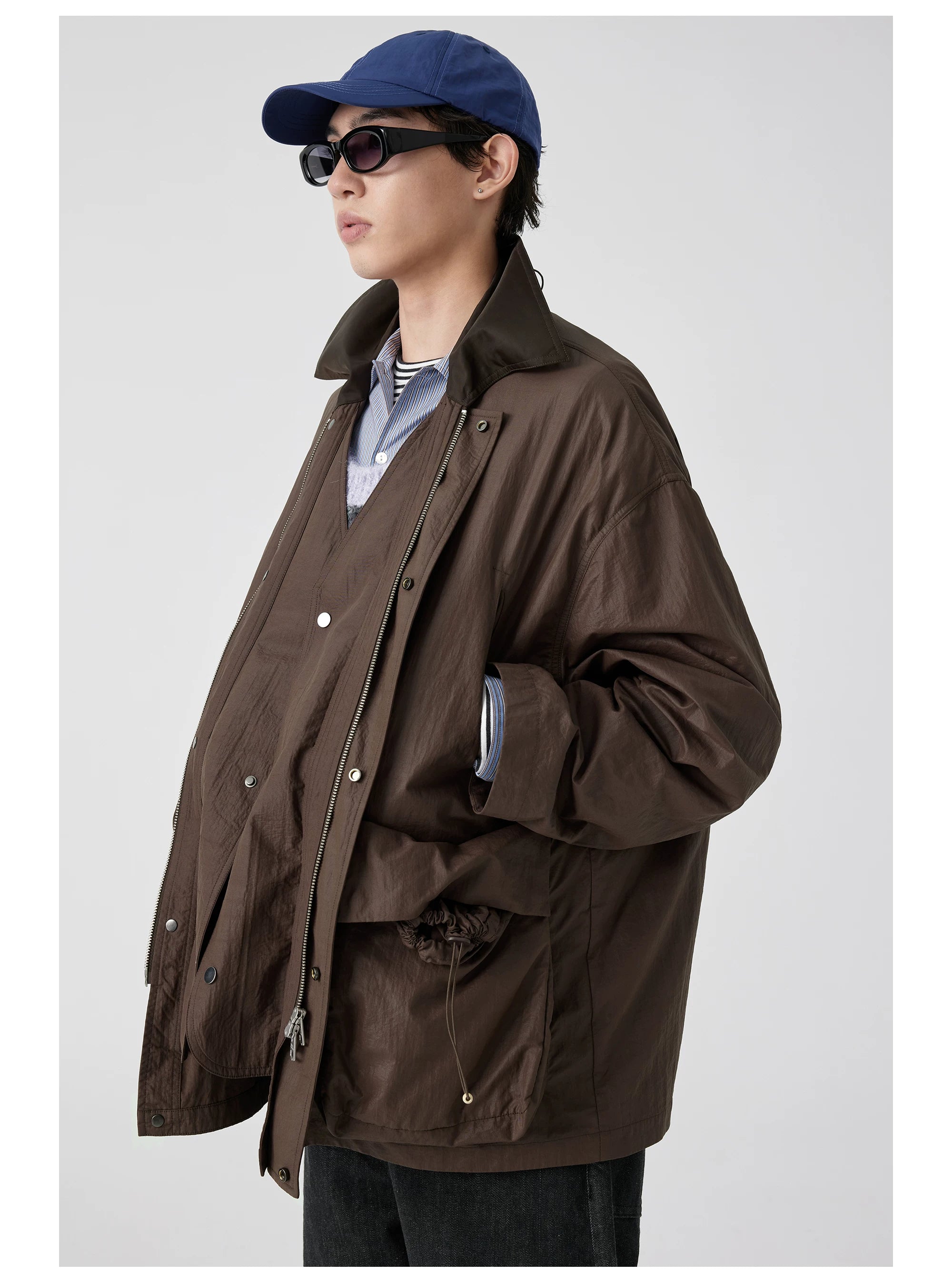 Contrast Collar Safari Jacket