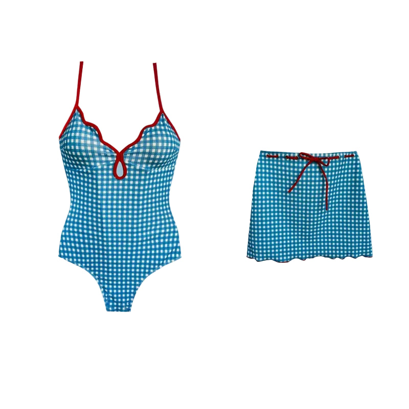 Candy Plaid Court Mini Skirted Suit