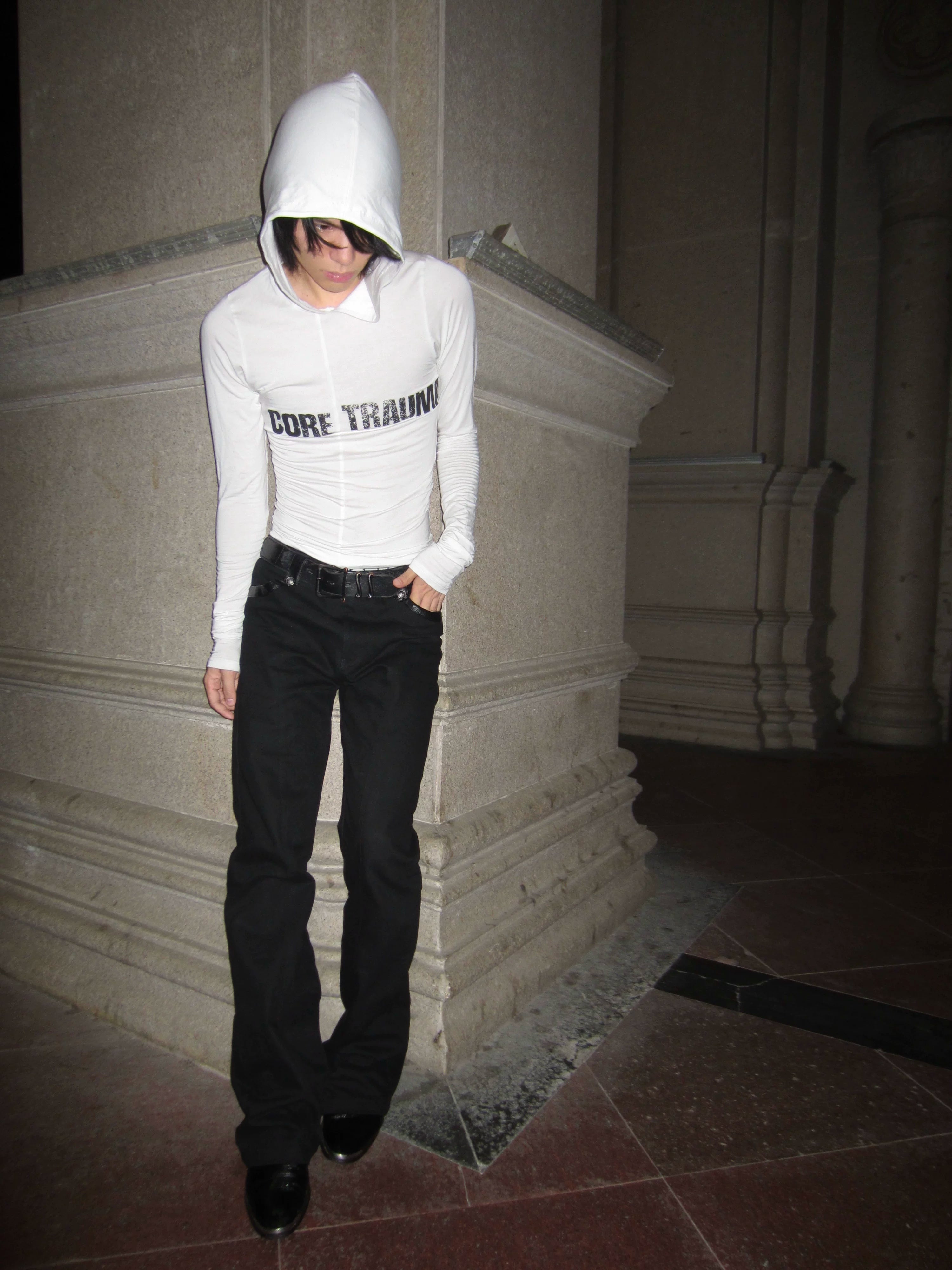 Scimitar Canvas Black Leather-Trim Flare Trousers