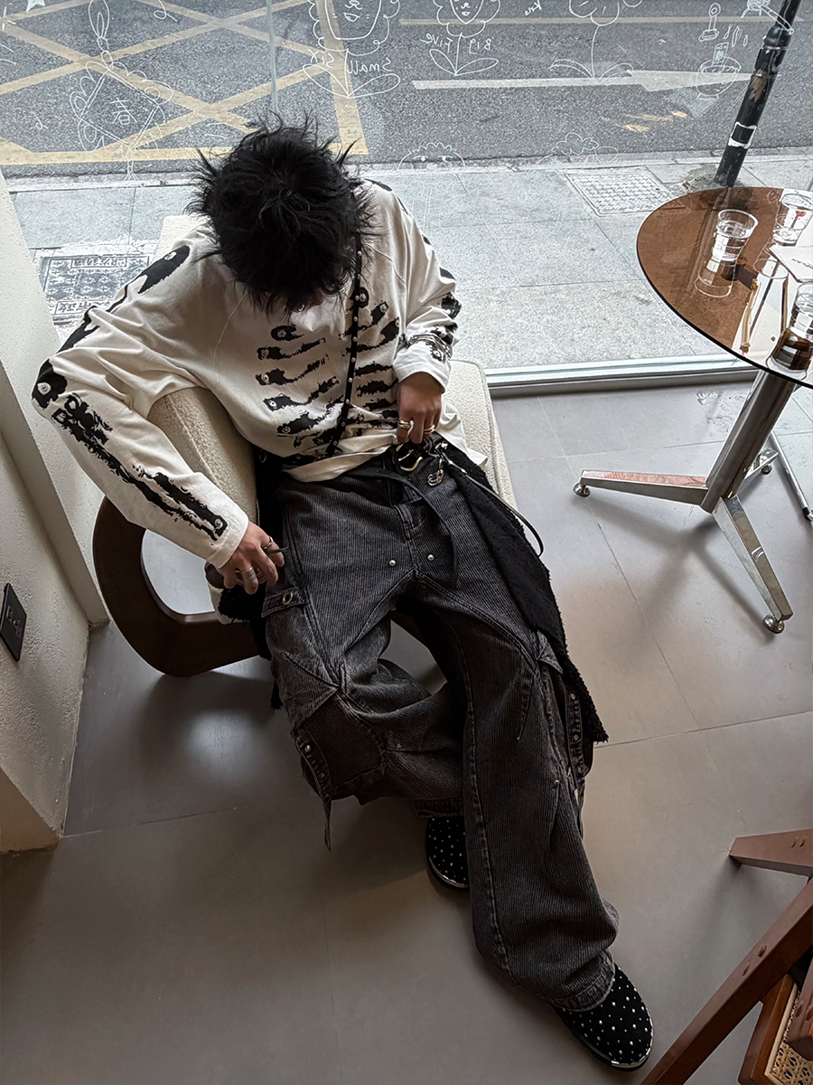 Layered Pocket Barrel Leg Jeans