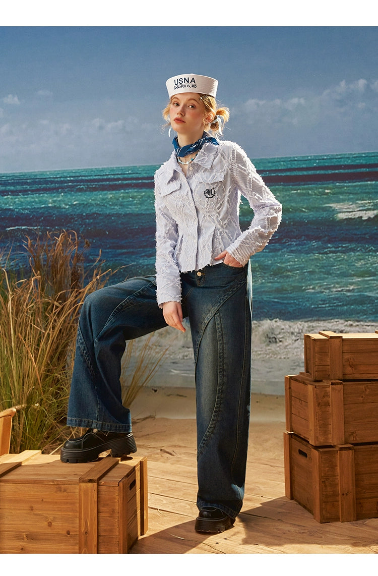 American Retro Patchwork Jeans