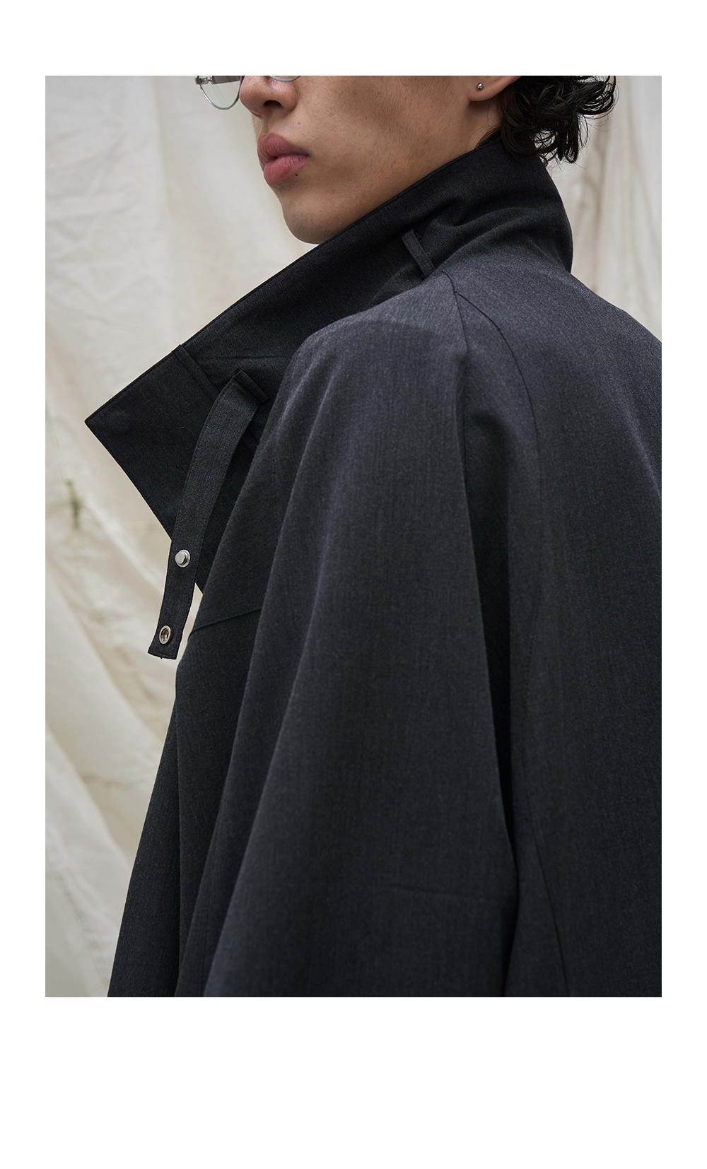 High Collar Oversized Bomber Jacket