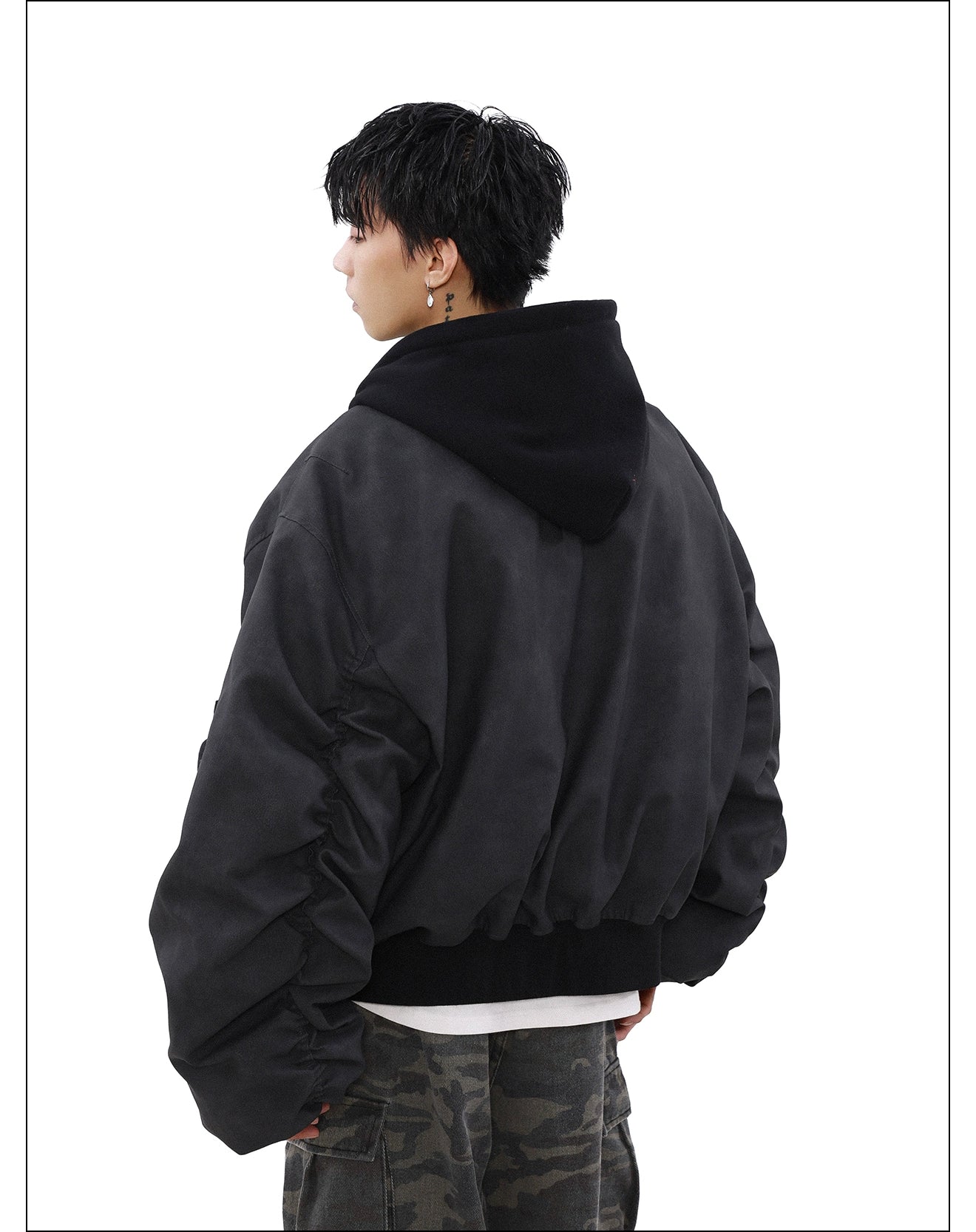 Umber Drift Oversized Moto Jacket