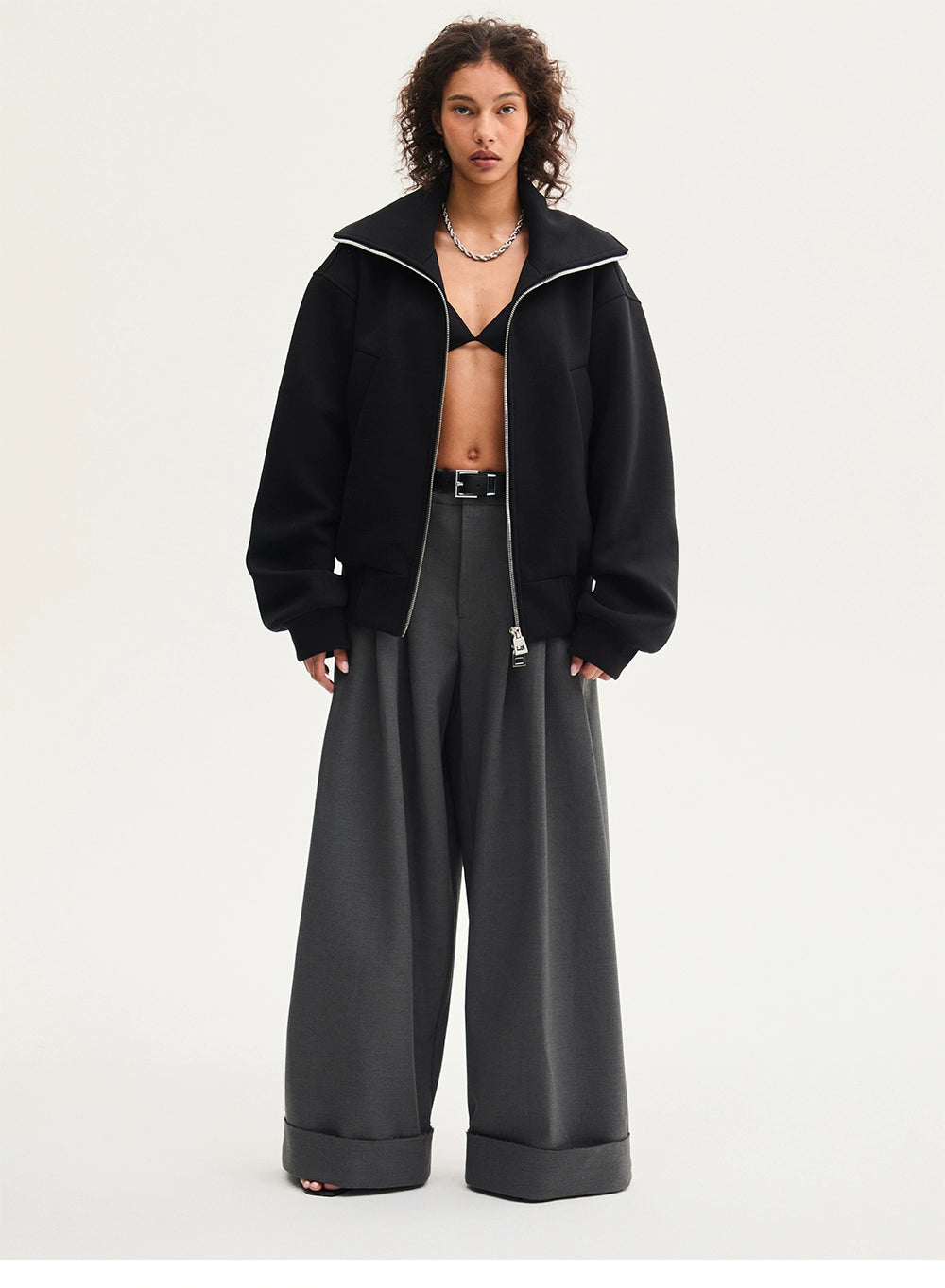 CollarRamp High-Neck Zip Bomber