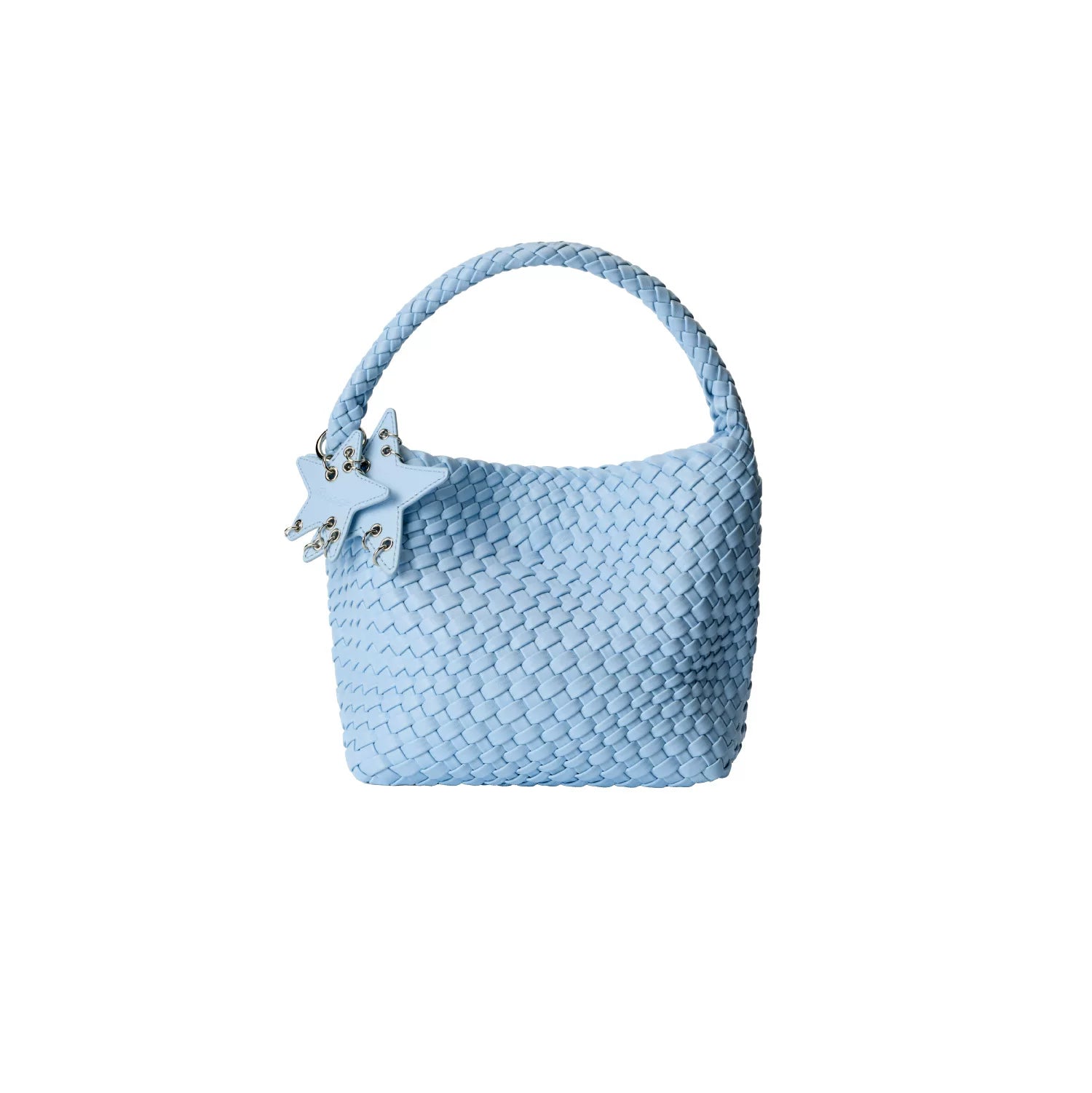 Metallic Braided Star Hobo Tote - Blue / Small