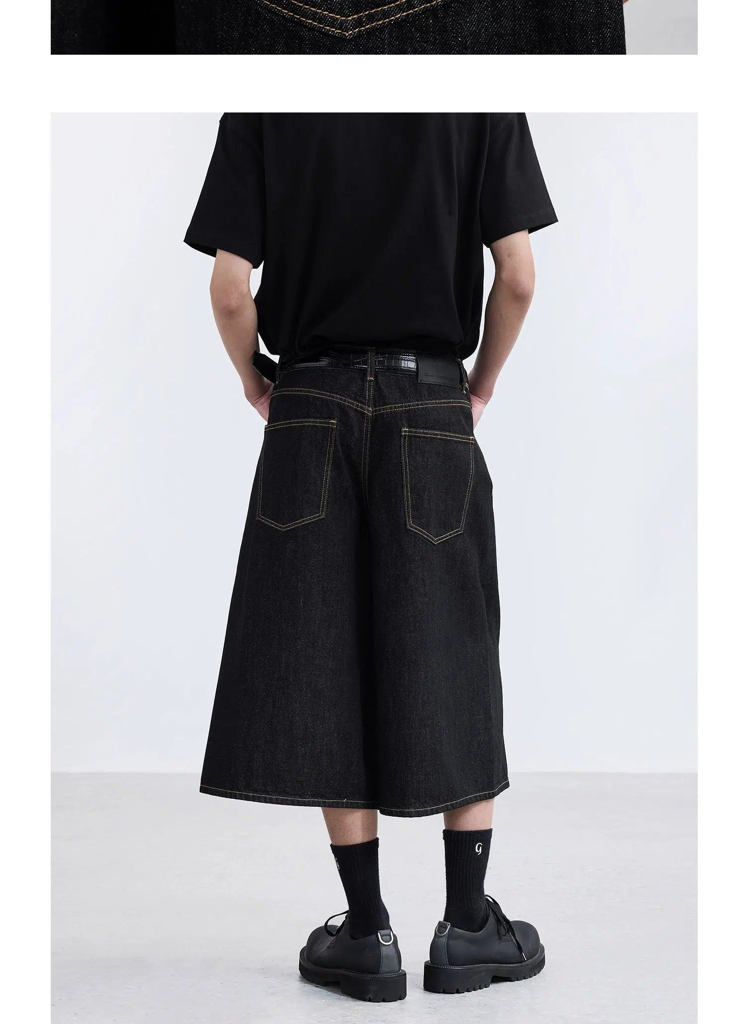 Wide Leg Casual Denim Shorts - chiclara