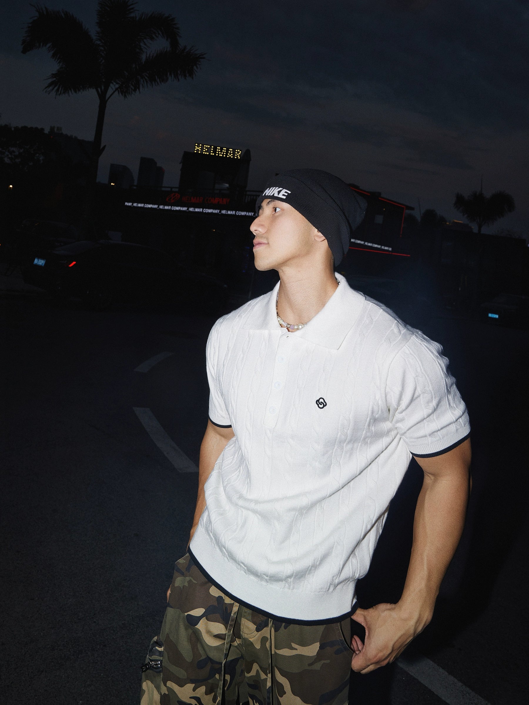 Textured Knit Polo Shirt