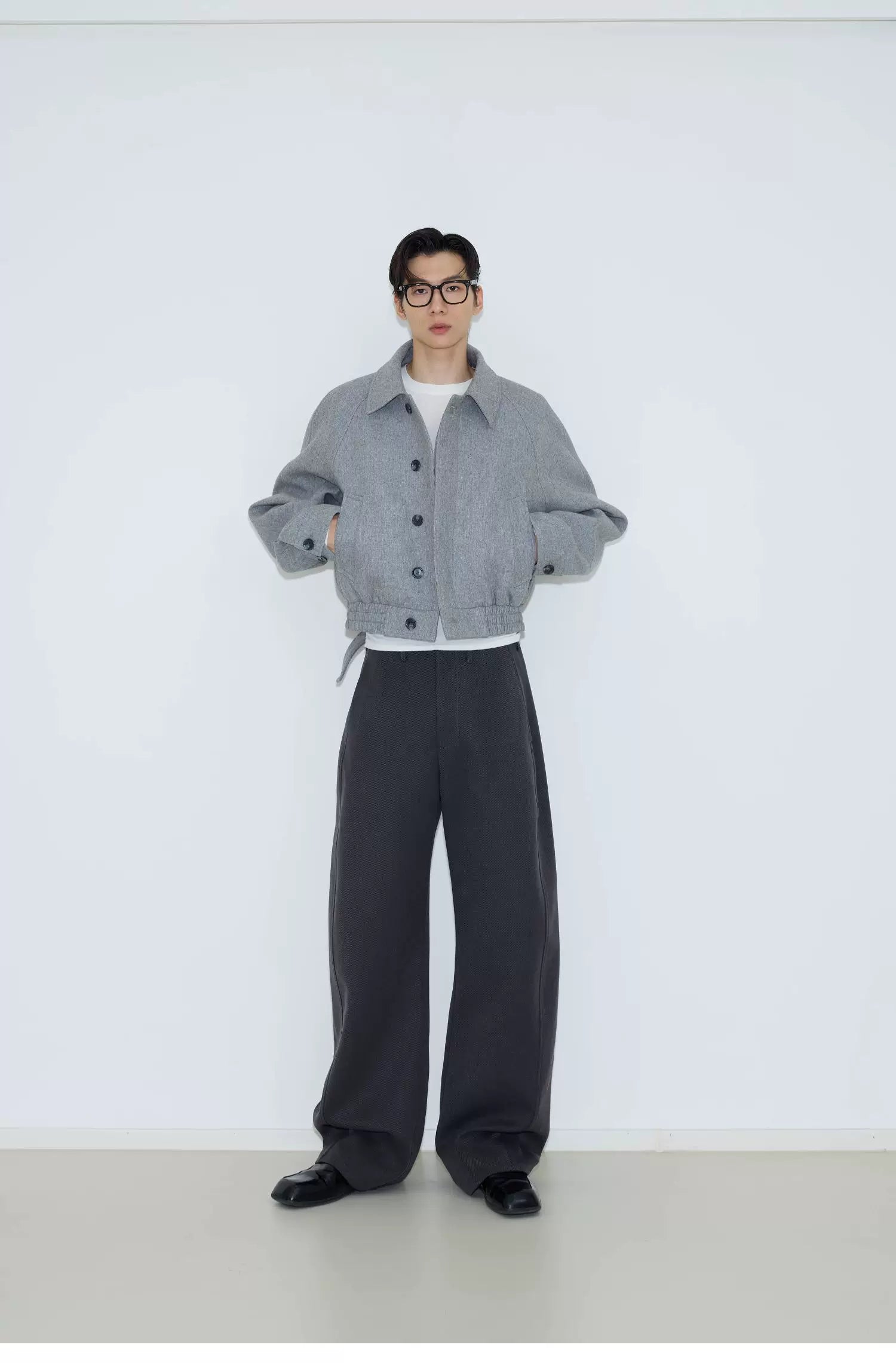 Granite Loft Cropped Wool Blouson