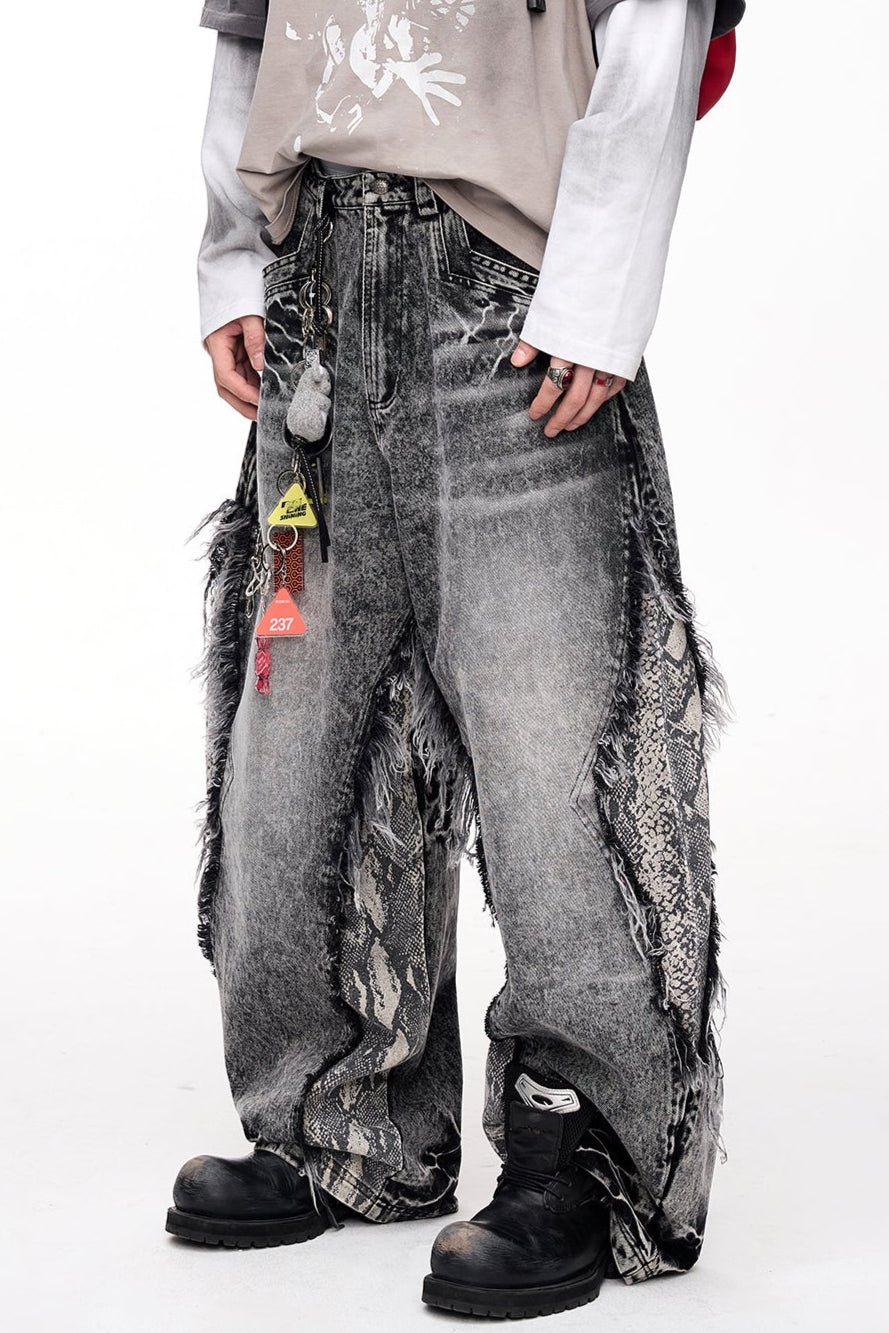 Men's Raw-Edged Wide-Leg Trousers
