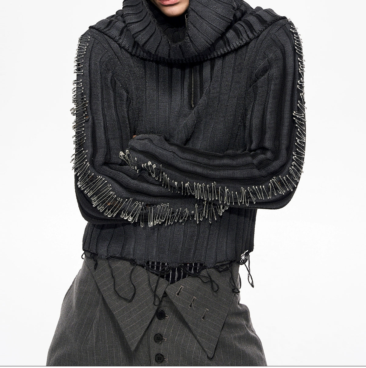 Steel Thorn Hooded Knit Sweater