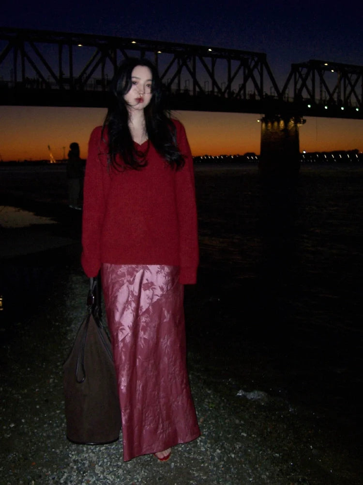 Sheep Wool V-Neck Sweater