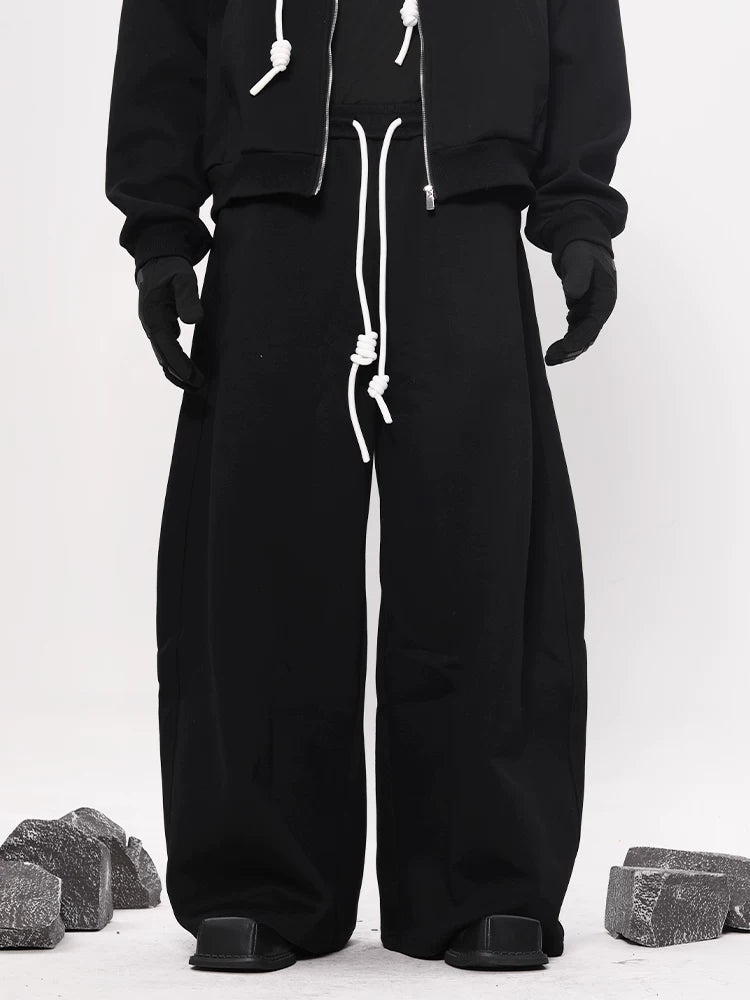 Granite Drift Wide‑Leg Fleece Sweat Pants