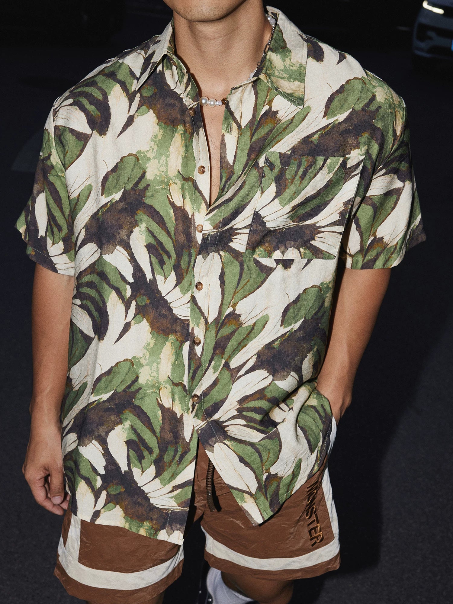 Jungle Canopy Brushstroke Camp Shirt