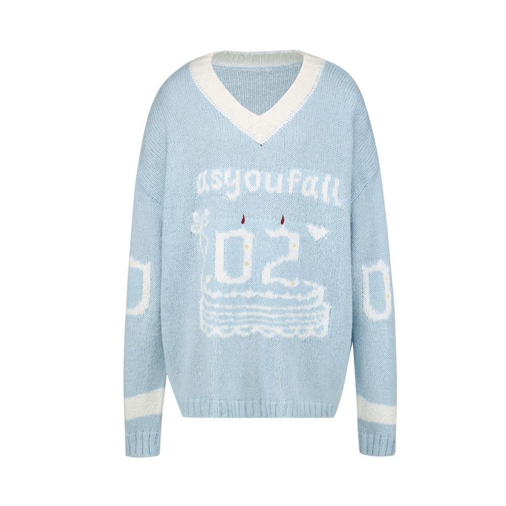 Birthday Cake V-Neck Sweater