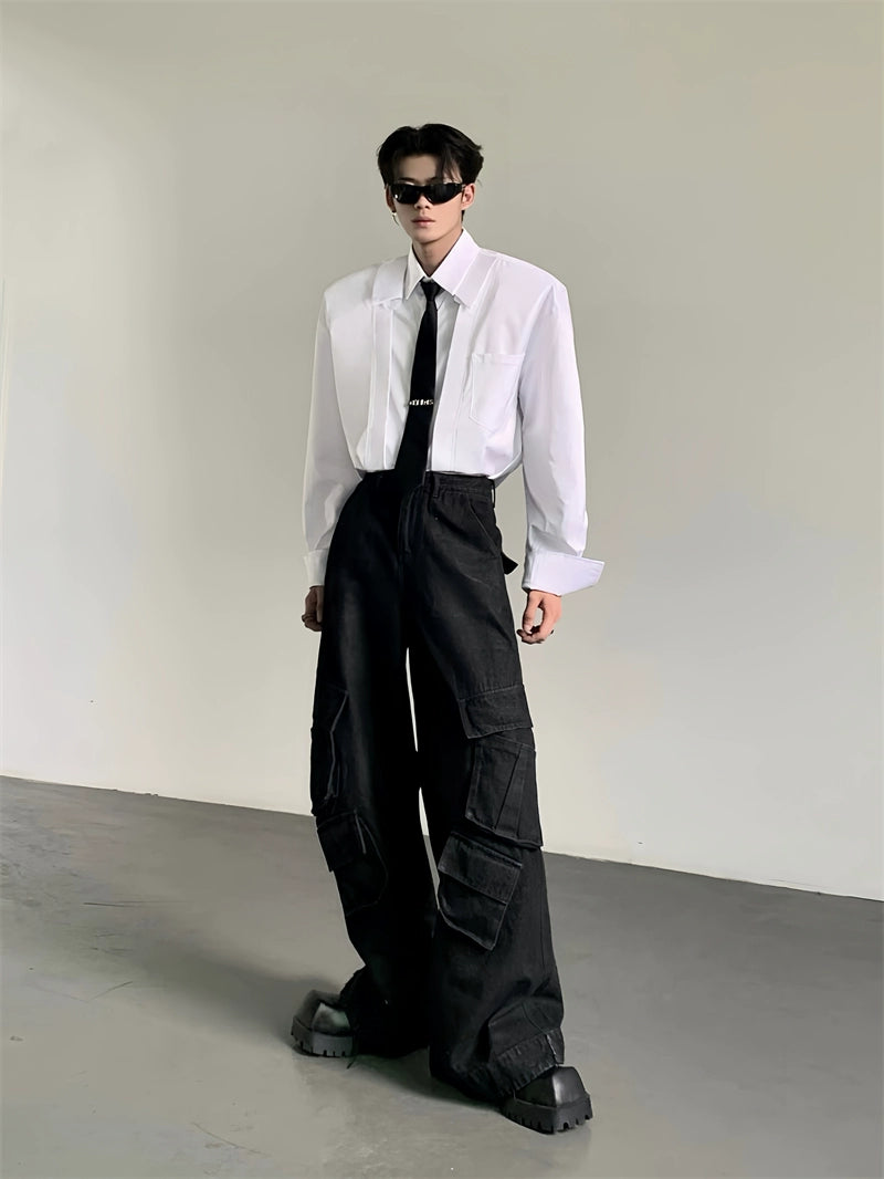 Wide Shoulder Dress Shirt