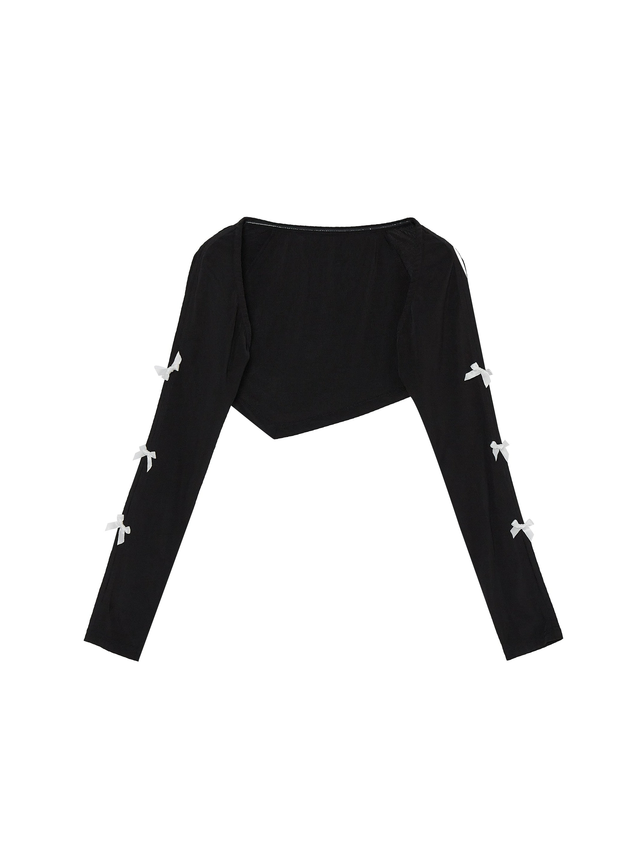 Hollow-Out Bow Tie Black Sunscreen Cardigan