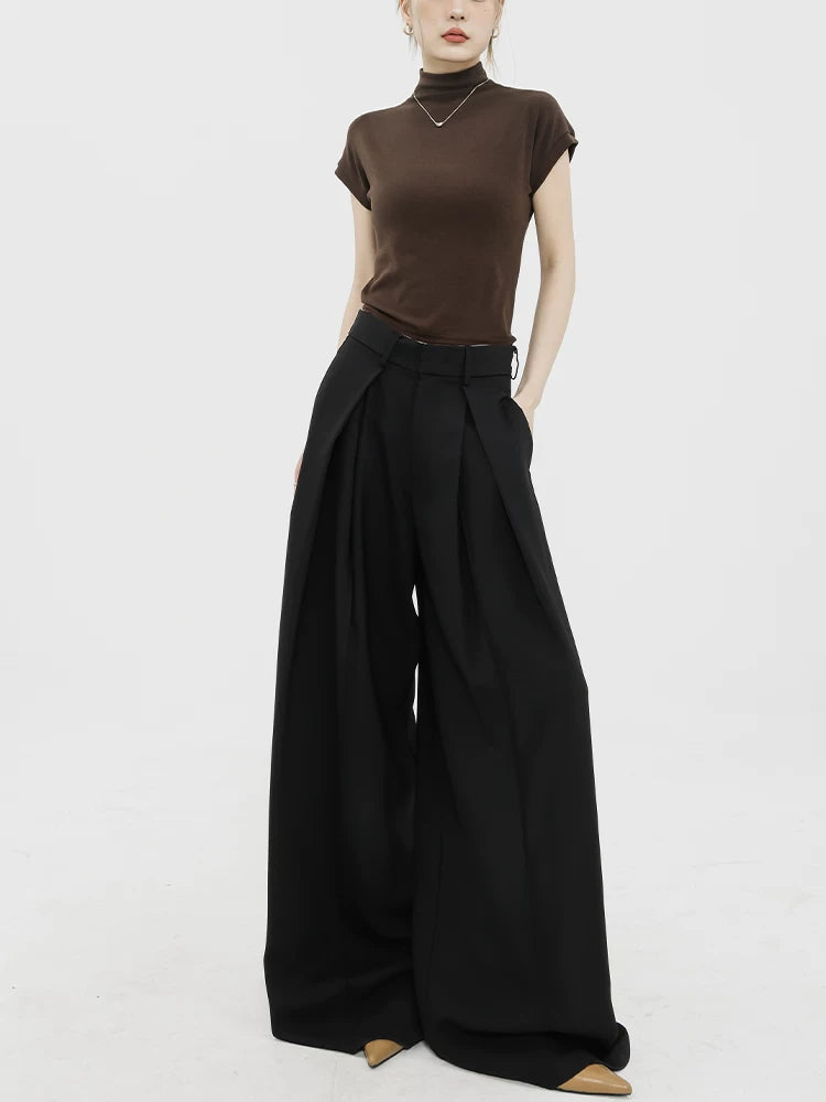 Fluid Pleated Wide-Leg Trousers