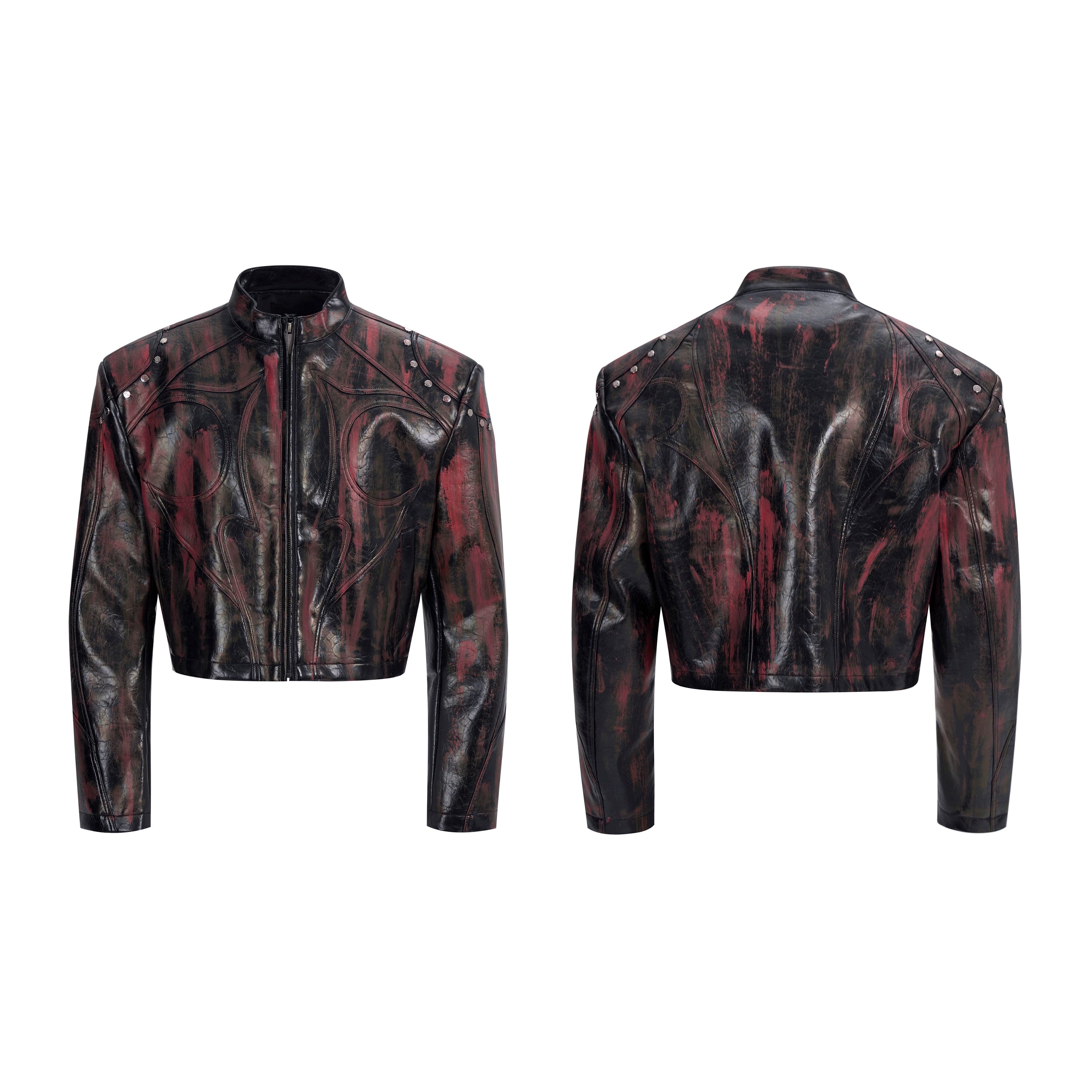 Cropped Sheer Panel Jacket