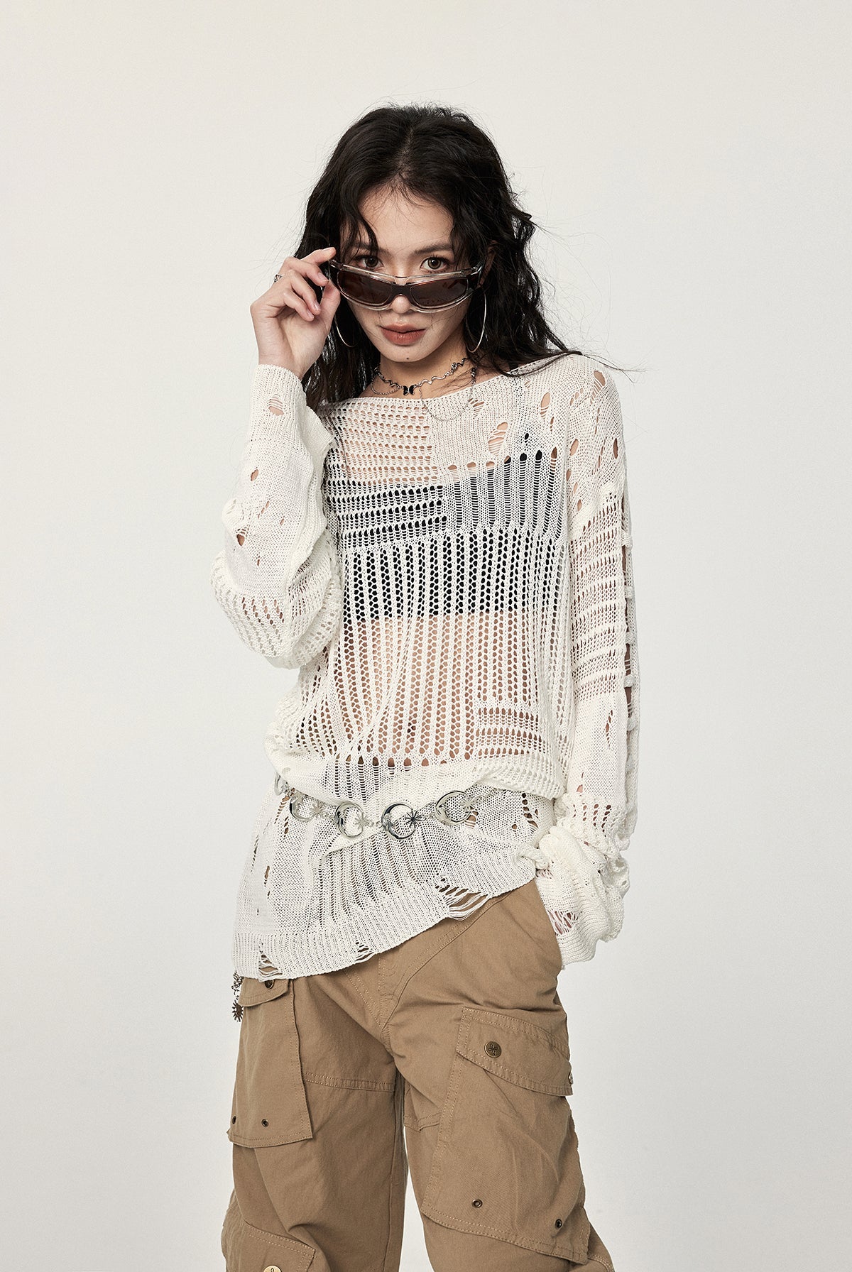 Distressed Crochet Sweater