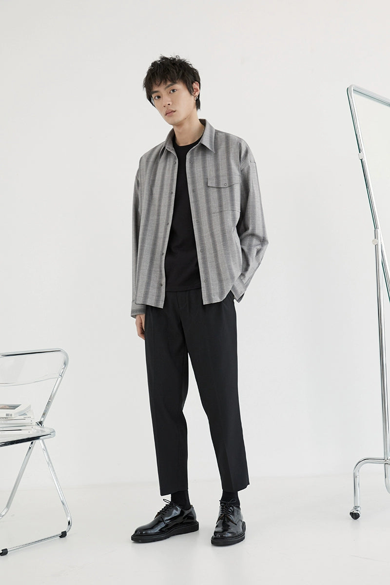 Pantalones de vestir de confort de doble plato