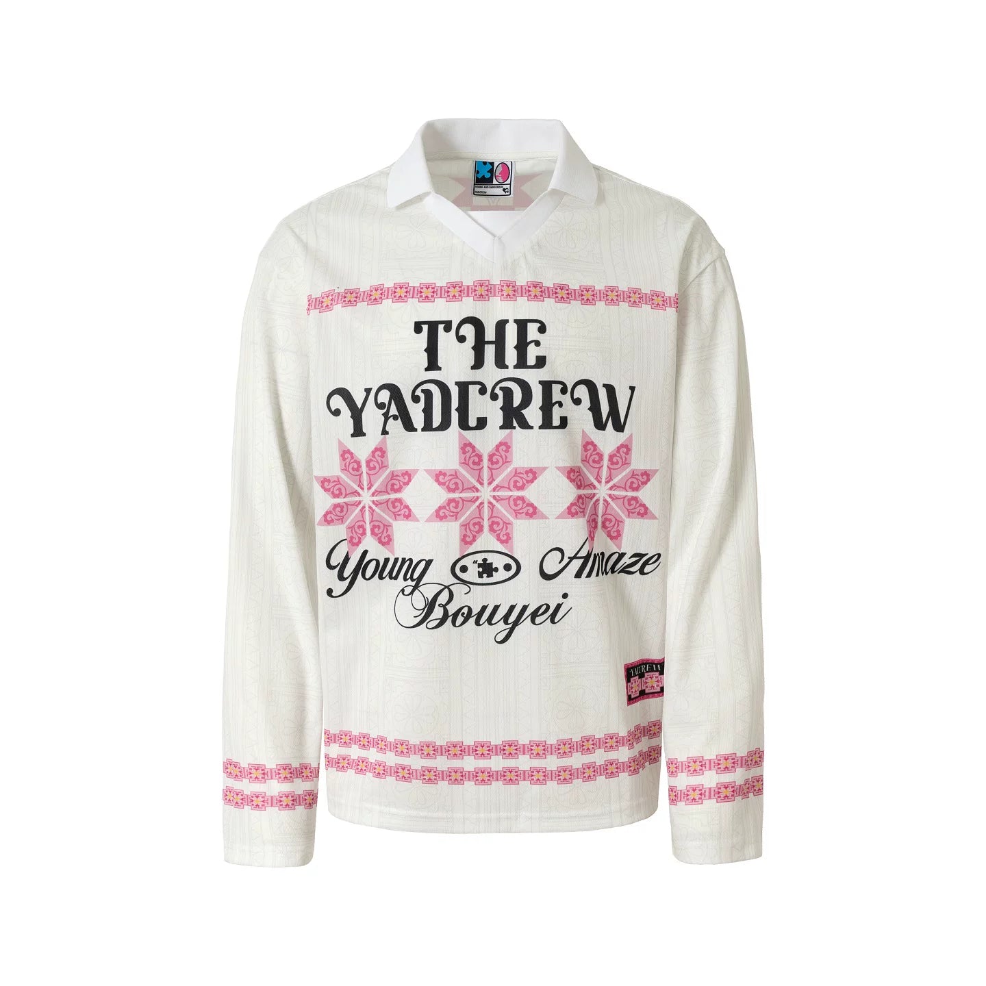 Geometric Graphic Collared Long Sleeve Shirt