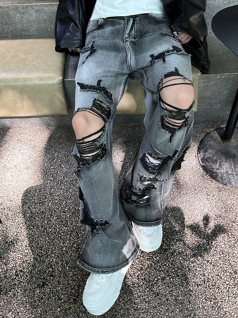 Ravaged Eclipse Shredflare Jeans