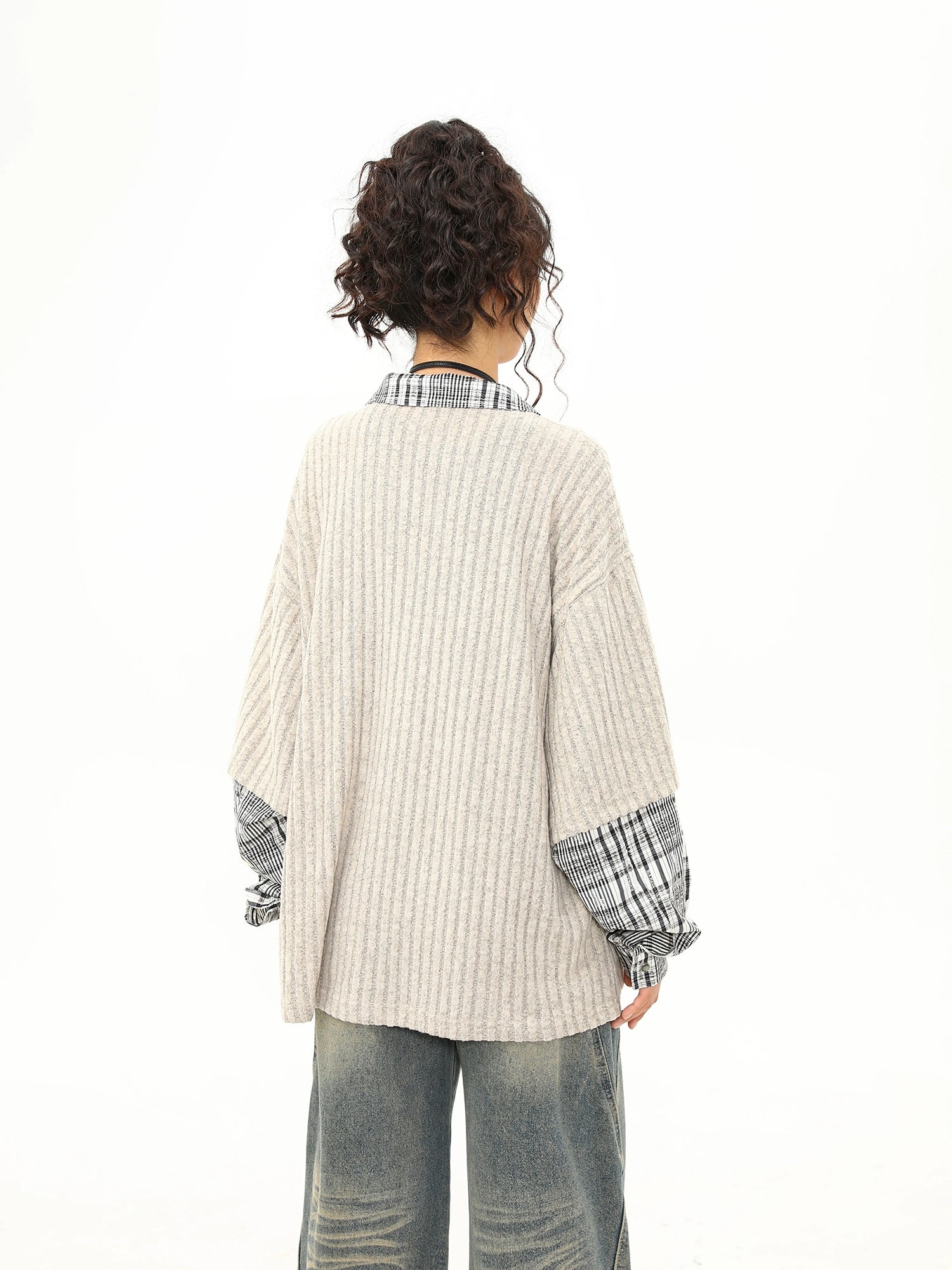Teddy Graffiti Layered Knit Top