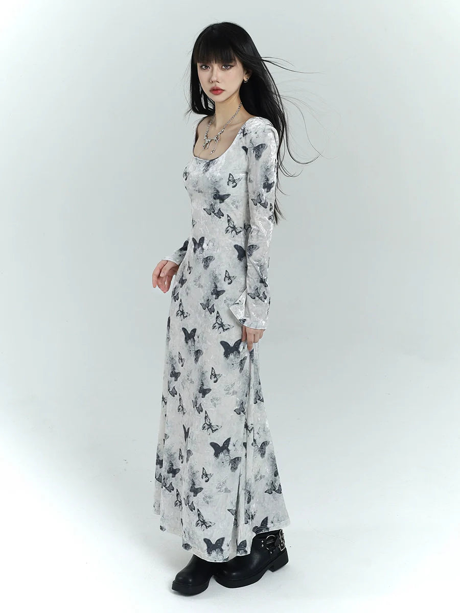 Vestido de Velvet Maxi de Butterfly