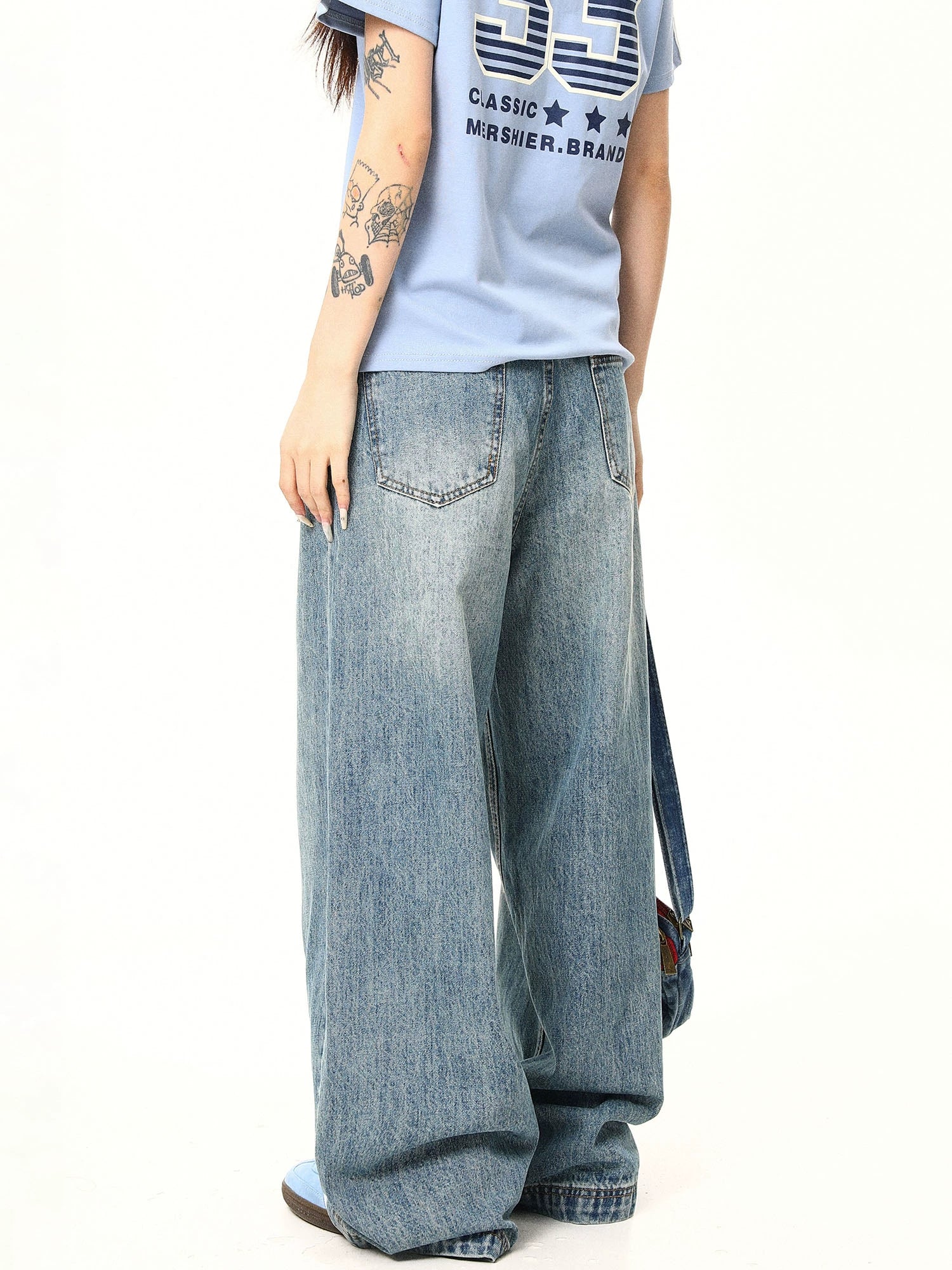 Baggy Retro Washed Wide Jeans