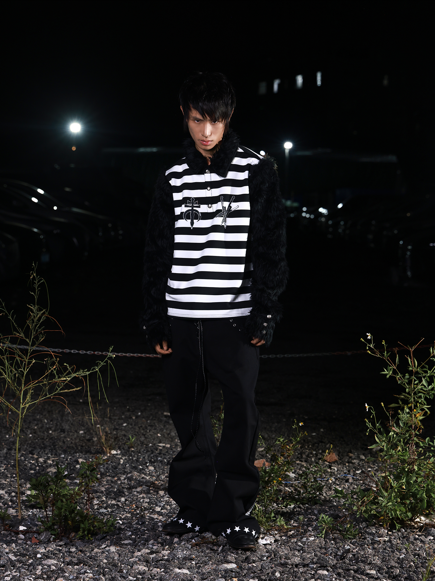 Faux Fur Sigil Stripe Longsleeve
