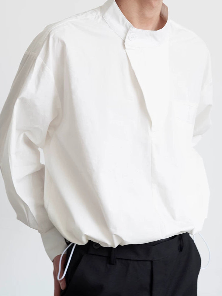 Winter Axis Minimal Stand-Collar Shirt