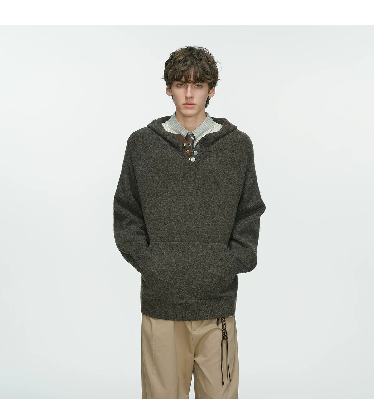 Cocoon Knit Hooded Pocket Sweater