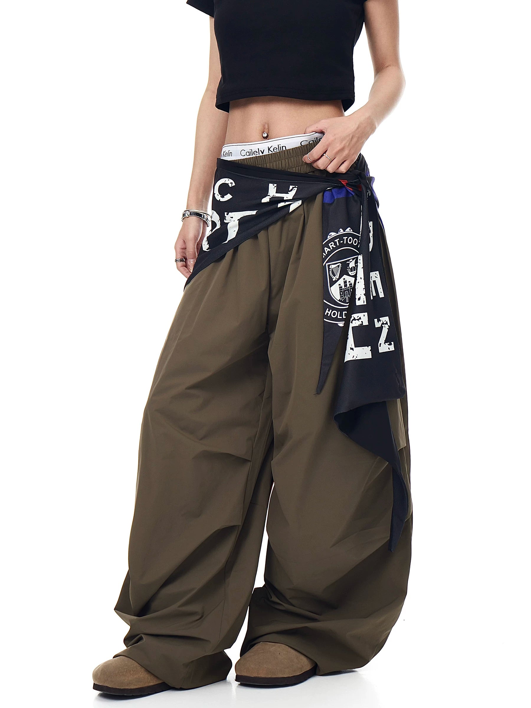 Varsity Drape Parachute Cargo Pants