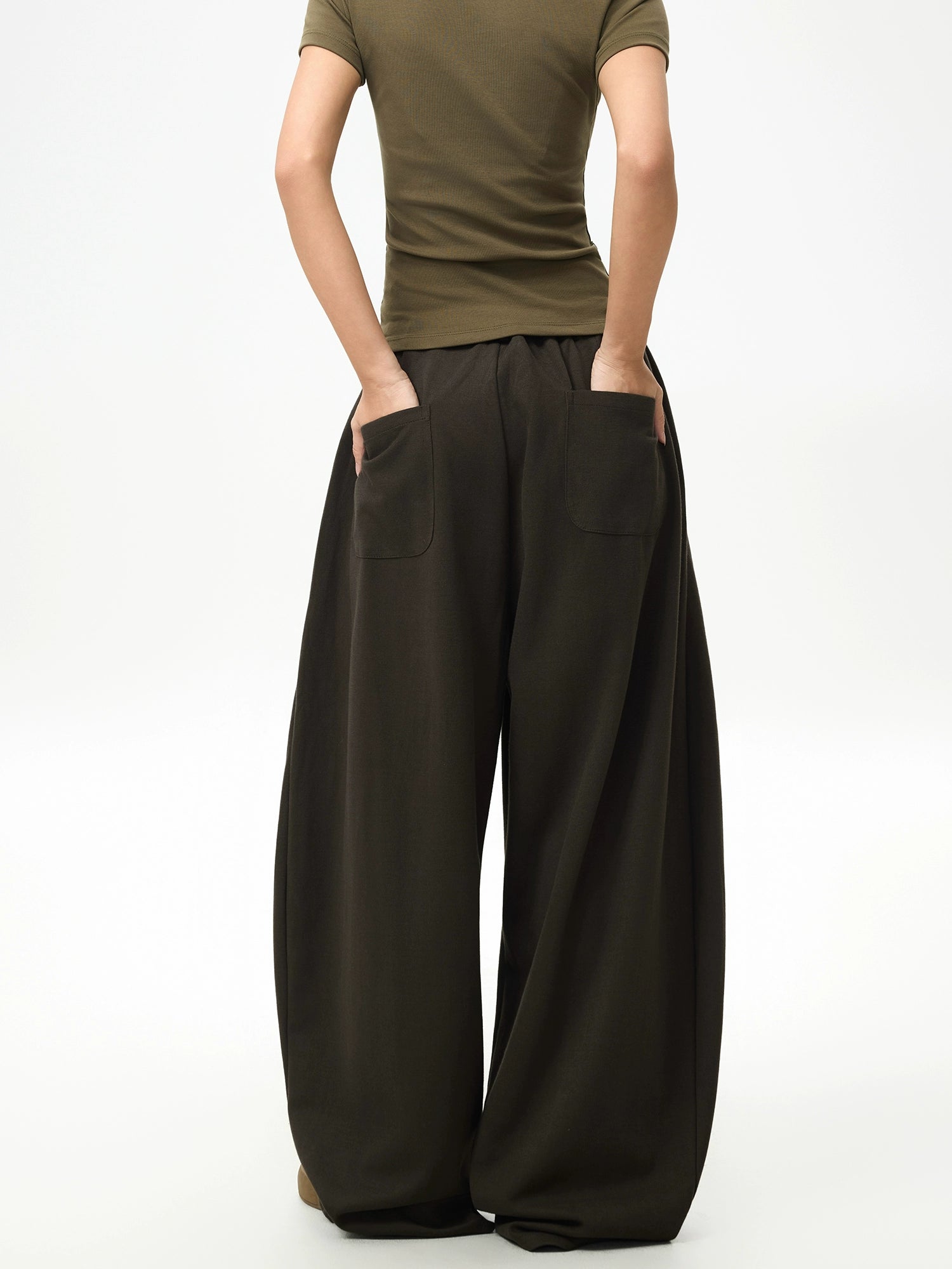 Mocha Drift Wide-Leg Sweatpants